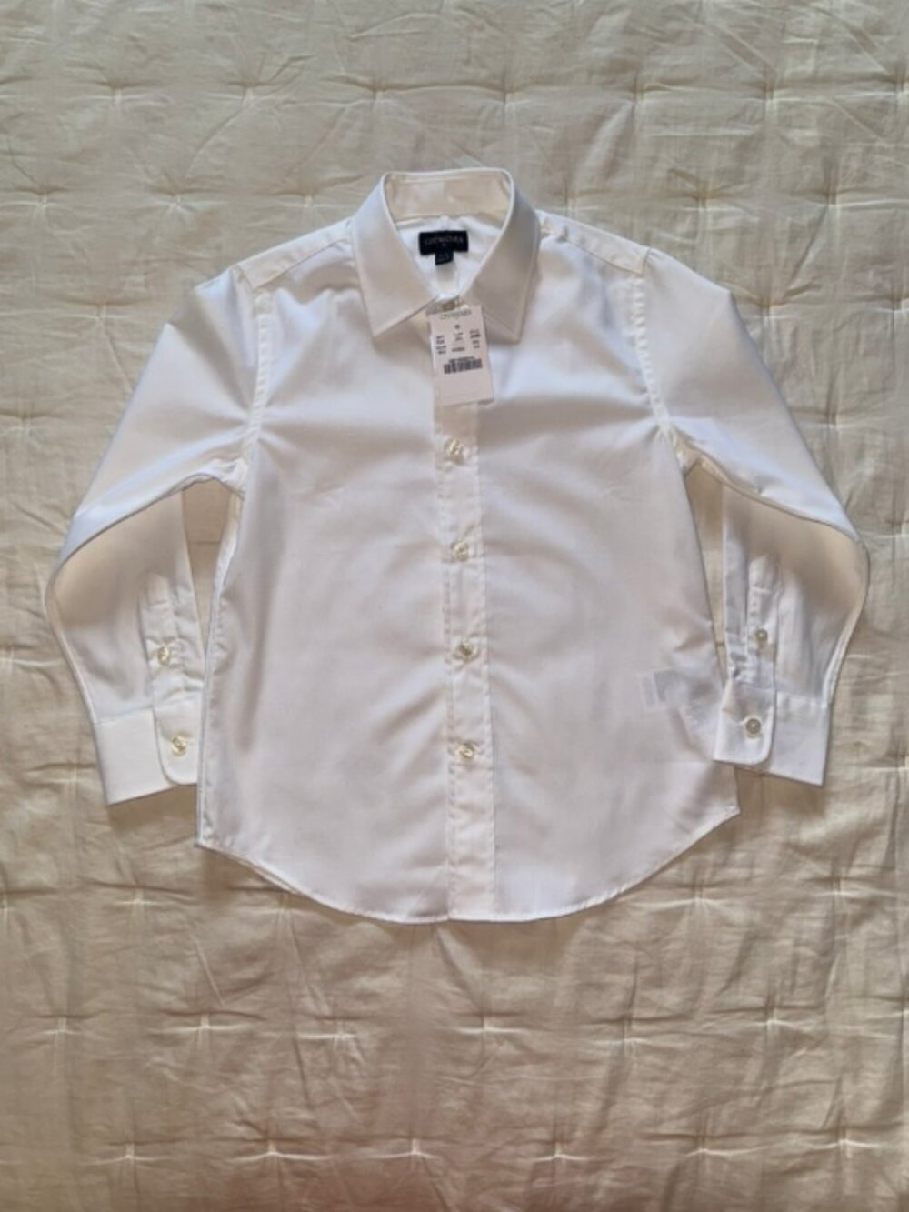 NWT J Crew Crewcuts Thompson White Button Down Shirt Sz 4/5